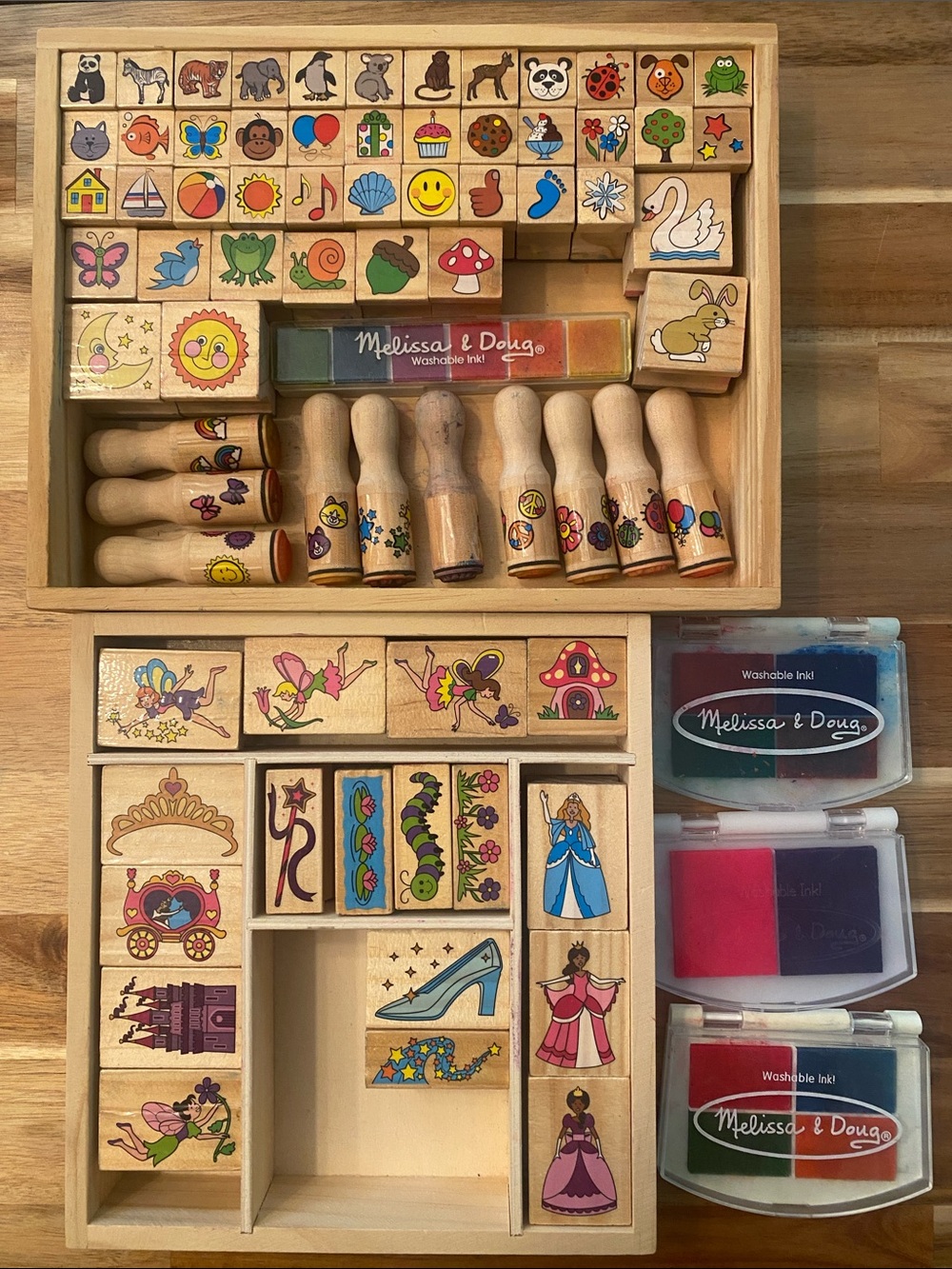 Melissa & Doug Wooden Stamp Set - Multi-Color Kids Toys